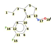 Image with canonical numbers derived from InChI string