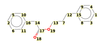 Image with canonical numbers derived from InChI string