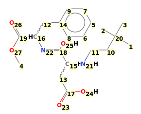 Image with canonical numbers derived from InChI string