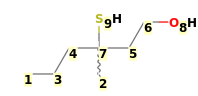 Image with canonical numbers derived from InChI string