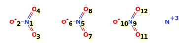 Image with canonical numbers derived from InChI string