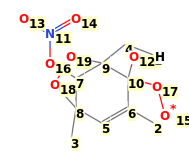 Image with canonical numbers derived from InChI string