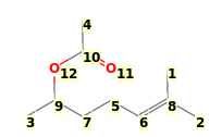 Image with canonical numbers derived from InChI string