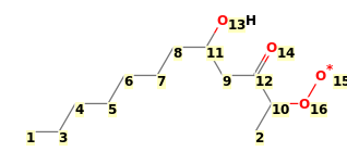 Image with canonical numbers derived from InChI string