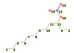Image with canonical numbers derived from InChI string
