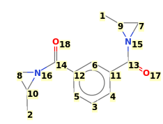 Image with canonical numbers derived from InChI string