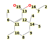 Image with canonical numbers derived from InChI string