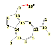 Image with canonical numbers derived from InChI string