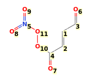 Image with canonical numbers derived from InChI string