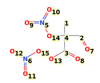 Image with canonical numbers derived from InChI string