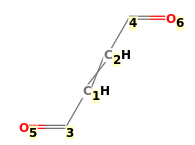 Image with canonical numbers derived from InChI string
