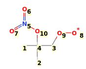 Image with canonical numbers derived from InChI string