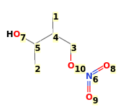 Image with canonical numbers derived from InChI string