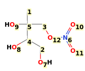Image with canonical numbers derived from InChI string