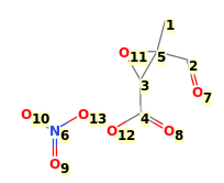Image with canonical numbers derived from InChI string