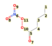 Image with canonical numbers derived from InChI string