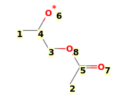 Image with canonical numbers derived from InChI string
