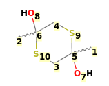 Image with canonical numbers derived from InChI string