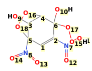 Image with canonical numbers derived from InChI string