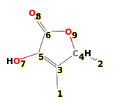 Image with canonical numbers derived from InChI string