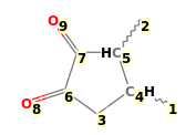 Image with canonical numbers derived from InChI string