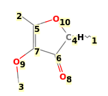 Image with canonical numbers derived from InChI string