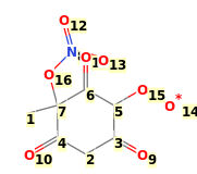 Image with canonical numbers derived from InChI string
