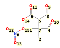 Image with canonical numbers derived from InChI string