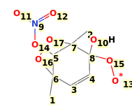 Image with canonical numbers derived from InChI string