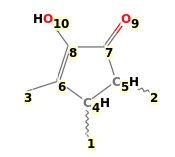 Image with canonical numbers derived from InChI string