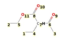Image with canonical numbers derived from InChI string