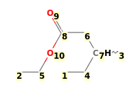 Image with canonical numbers derived from InChI string
