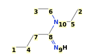 Image with canonical numbers derived from InChI string