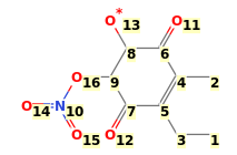 Image with canonical numbers derived from InChI string