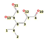 Image with canonical numbers derived from InChI string