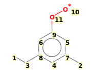Image with canonical numbers derived from InChI string