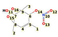 Image with canonical numbers derived from InChI string