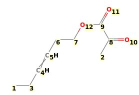 Image with canonical numbers derived from InChI string