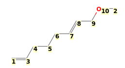 Image with canonical numbers derived from InChI string