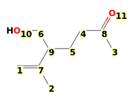 Image with canonical numbers derived from InChI string