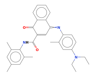 Indoaniline Dye 1 Hydroxy 2 2 4 6 Trimethyl Naphthanilide With 4 Amino N N Diethyl 3 Methylaniline