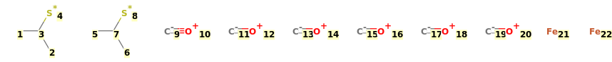 Image with canonical numbers derived from InChI string