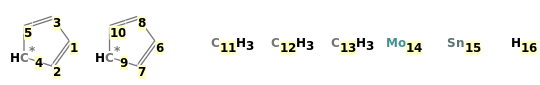 Image with canonical numbers derived from InChI string