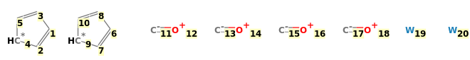 Image with canonical numbers derived from InChI string