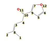 Image with canonical numbers derived from InChI string