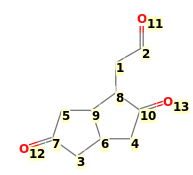 Image with canonical numbers derived from InChI string