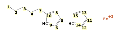 Image with canonical numbers derived from InChI string