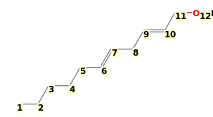 Image with canonical numbers derived from InChI string