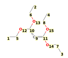 Image with canonical numbers derived from InChI string