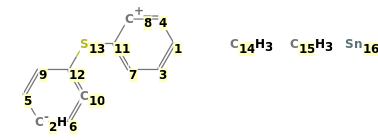 Image with canonical numbers derived from InChI string